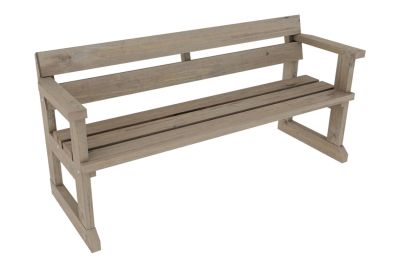 Jämäkkä penkki käsinojilla, vaalean harmaa, 178x61x82 cm Jämäkkä penkki käsinojilla, vaalean harmaa, 178x61x82 cm